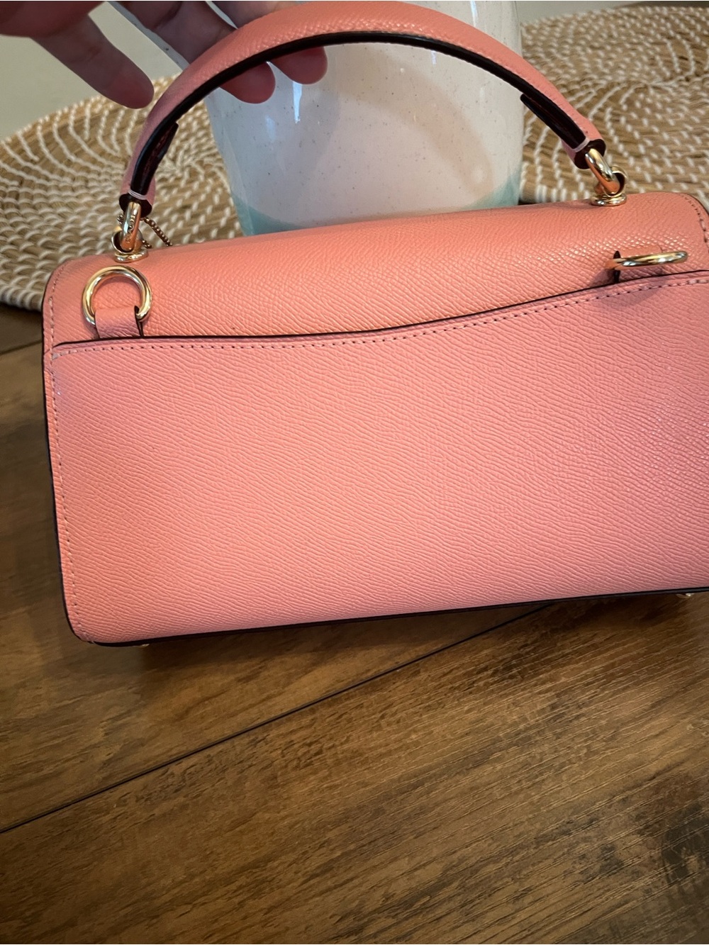 Coach Coral Pink Cherry Appliqué Top-Handle Satchel - Picture 2 of 16